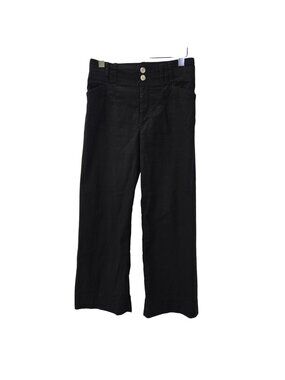 Anthropologie Viscose & Linen Blend High Rise Wide Leg Crop Pants Size 27